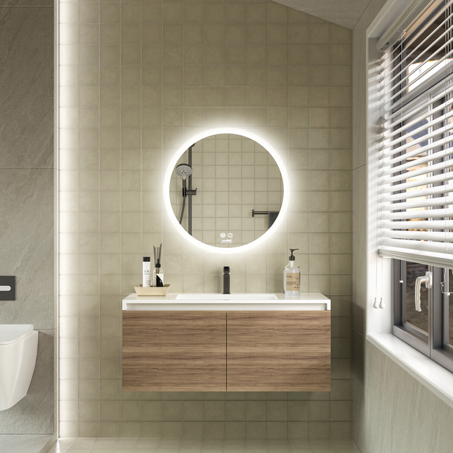 Moderne Badkamer Spiegel  "Portobello" - Rond - 60 cm - LED & Anti-condens