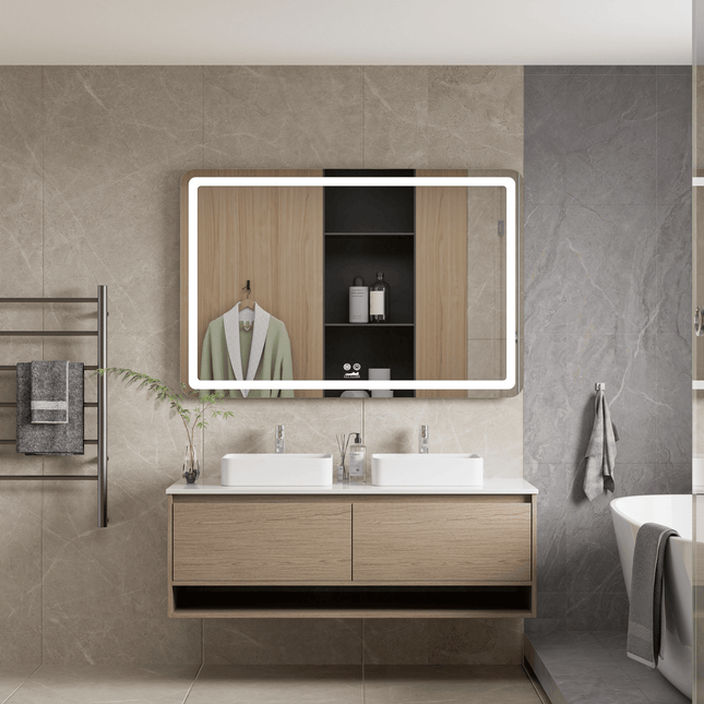 Moderne Badkamer Spiegel "Bosa" - 80 x 120 cm - LED & Anti - condens - Verwarminghandel