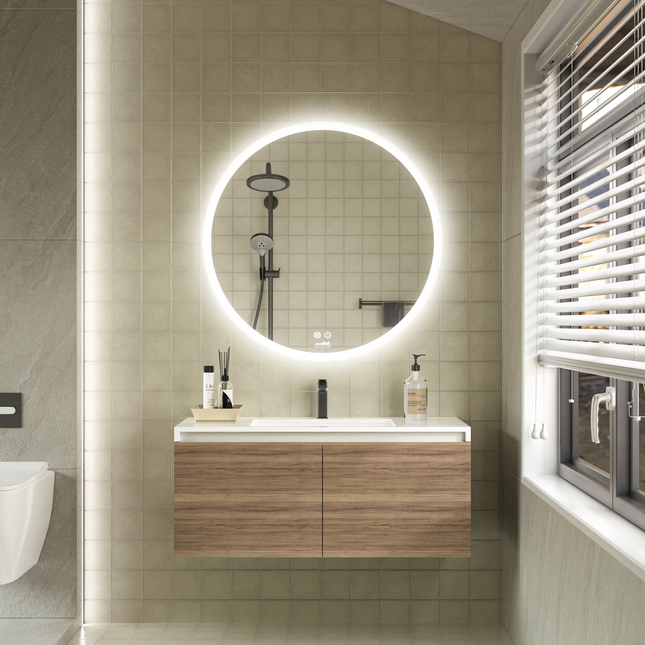 Moderne Badkamer Spiegel  "Portobello" - Rond - 80 cm - LED & Anti-condens