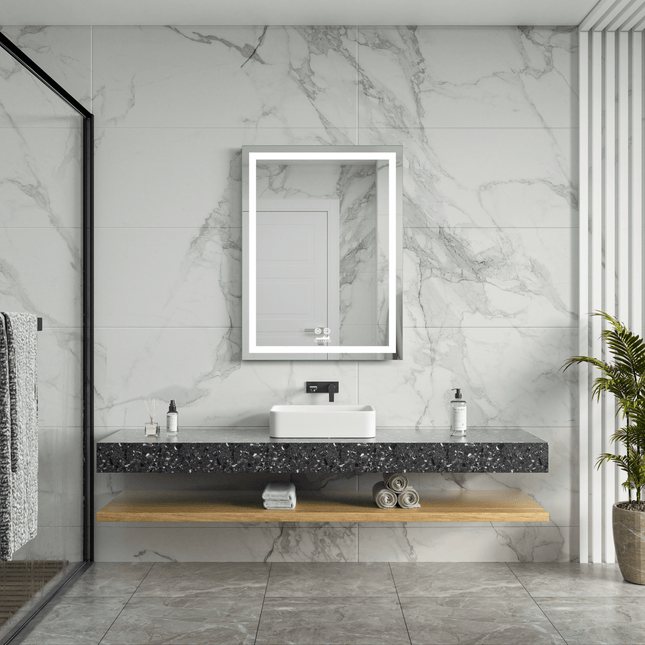 Moderne Badkamer Spiegel "Ottana" - 80 x 60 cm - LED & Anti - condens - Verwarminghandel