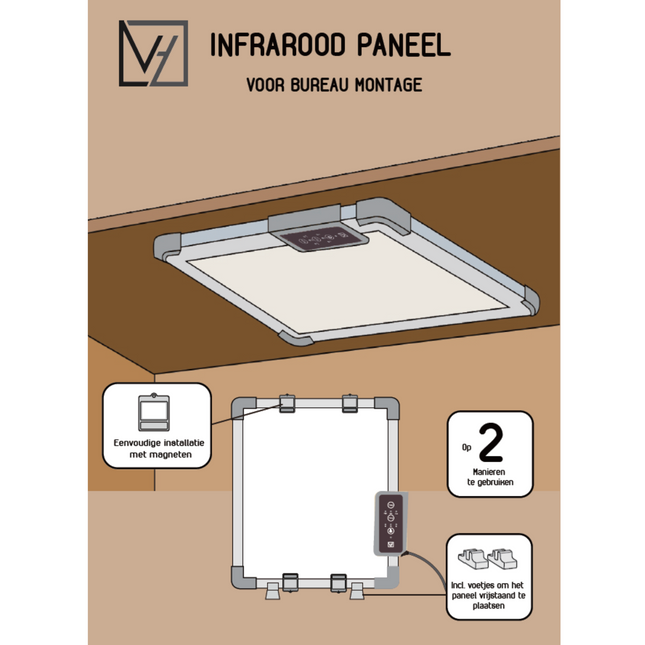 2e Kans - Infrarood verwarmer voor montage onder bureau - Diverse afmetingen