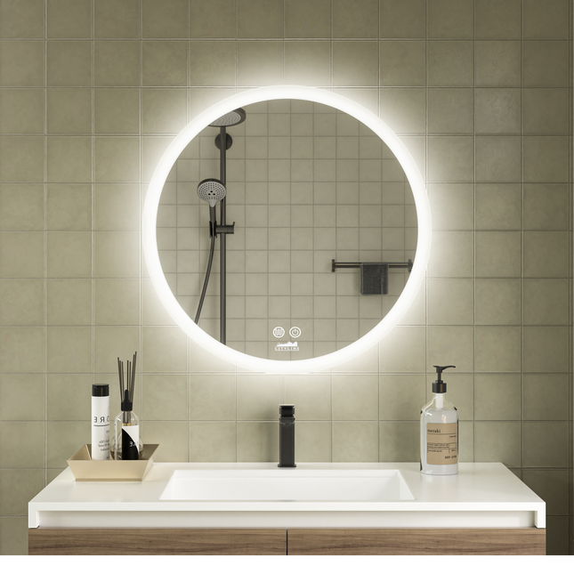 Moderne Badkamer Spiegel  "Portobello" - Rond - 60 cm - LED & Anti-condens