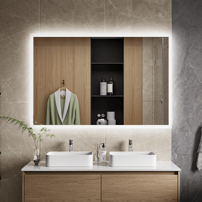 Moderne Badkamer Spiegel "Oristano" - 80 x 120 cm - LED & Anti - condens - Verwarminghandel