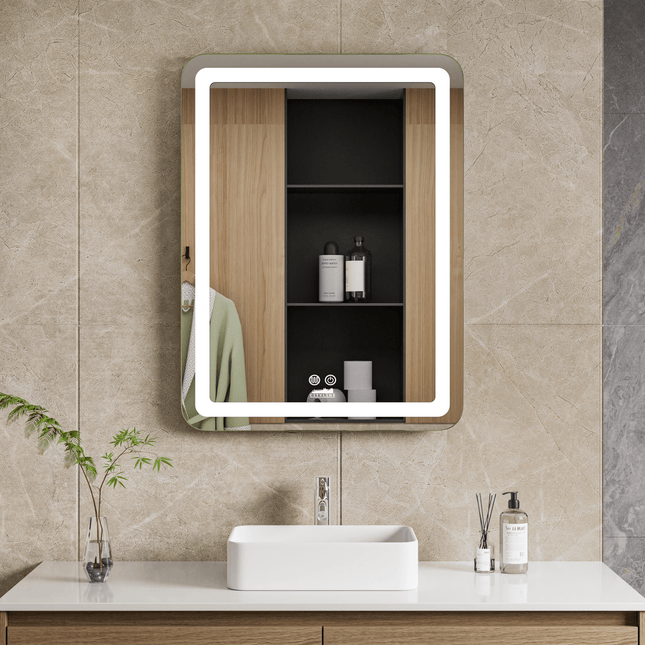 Moderne Badkamer Spiegel "Bosa" - 80 x 60 cm - LED & Anti - condens - Verwarminghandel