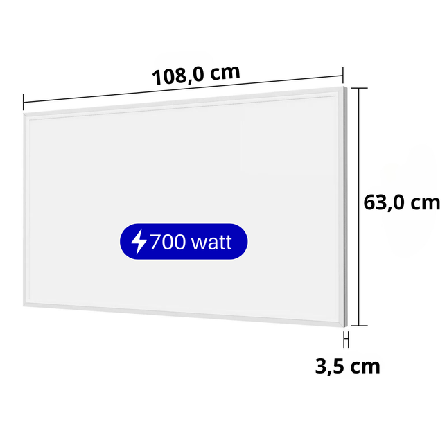 Infrarood paneel met LED verlichting - 700 Watt