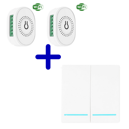 RF Duo Smart Home combi wifi - dubbele schakelaar met 2 x draadloze Wifi Switch