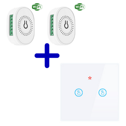 RF Duo Smart Home combi wifi - dubbele schakelaar met 2 x draadloze Wifi Switch