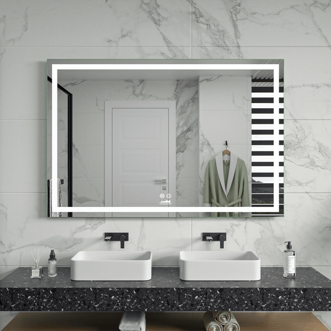 Moderne Badkamer Spiegel "Ottana" - 80 x 120 cm - LED & Anti - condens - Verwarminghandel