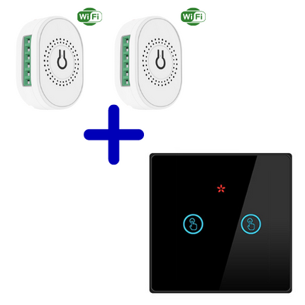RF Duo Smart Home combi wifi - dubbele schakelaar met 2 x draadloze Wifi Switch