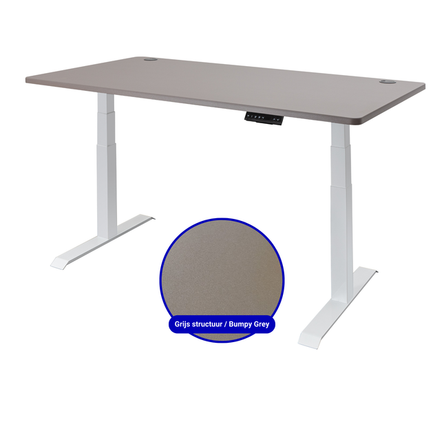 Elektrisch verstelbaar zit-sta bureau (wit) inclusief blad naar keuze (160x80) - Wit frame