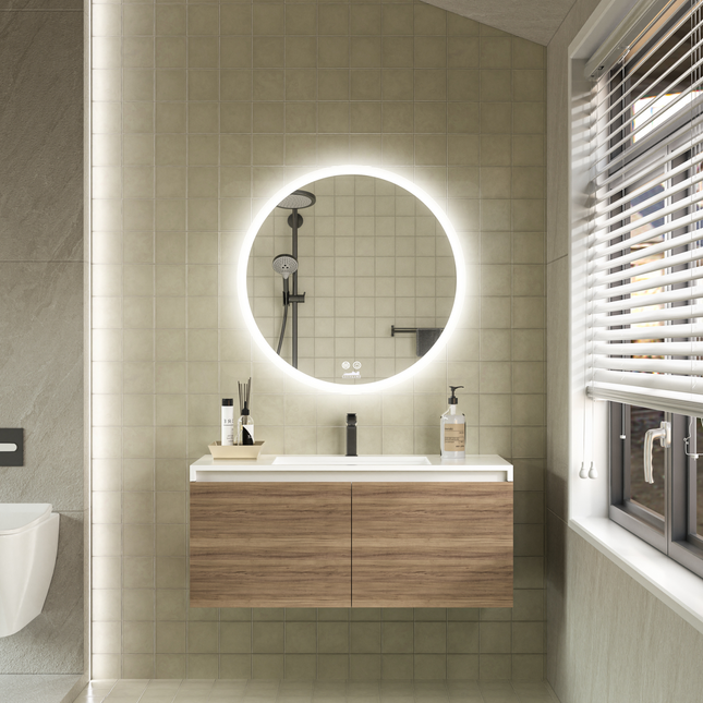 Moderne Badkamer Spiegel  "Portobello" - Rond - 70 cm - LED & Anti-condens