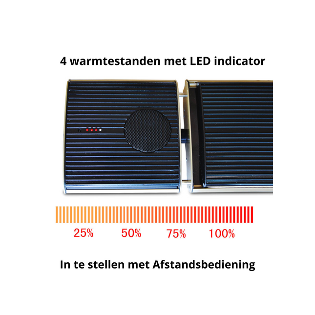 2e Kans - HeatBar Infraroodstraler Serie C - 1000 Watt Vermogen -  Met Bluetooth Speaker