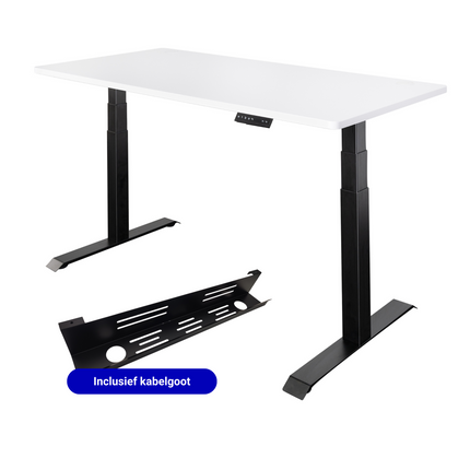 Elektrisch verstelbaar zit-sta bureau inclusief blad naar keuze (160x80) - Zwart frame