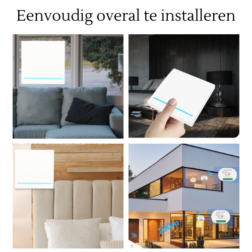 RF Smart Home combi wifi - Enkele schakelaar met draadloze Wifi switch