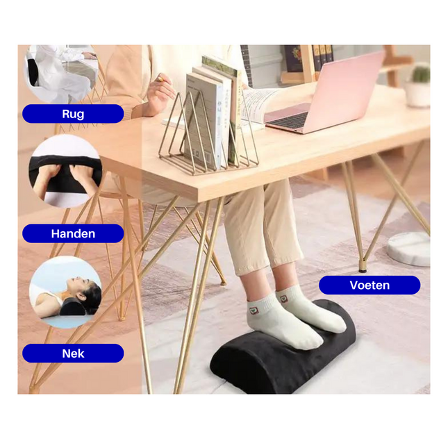 2e Kans - Ergonomisch steunkussen met infrarood verwarming - Grijs of Zwart