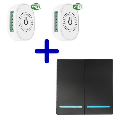 RF Duo Smart Home combi wifi - dubbele schakelaar met 2 x draadloze Wifi Switch