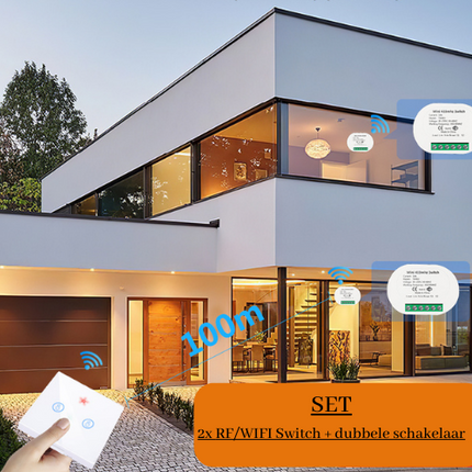 RF Smart Home combi wifi - Enkele schakelaar met draadloze Wifi switch