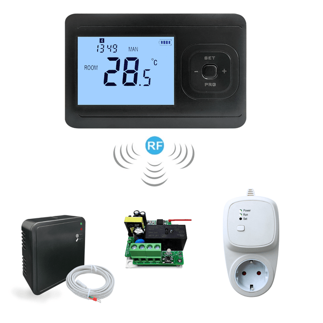 "Echo" Draadloze programmeerbare thermostaat - Zwart - Verwarminghandel