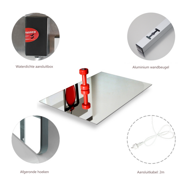 Infrarood Paneel Palermo Spiegel - 60 x 80 cm - 450 Watt